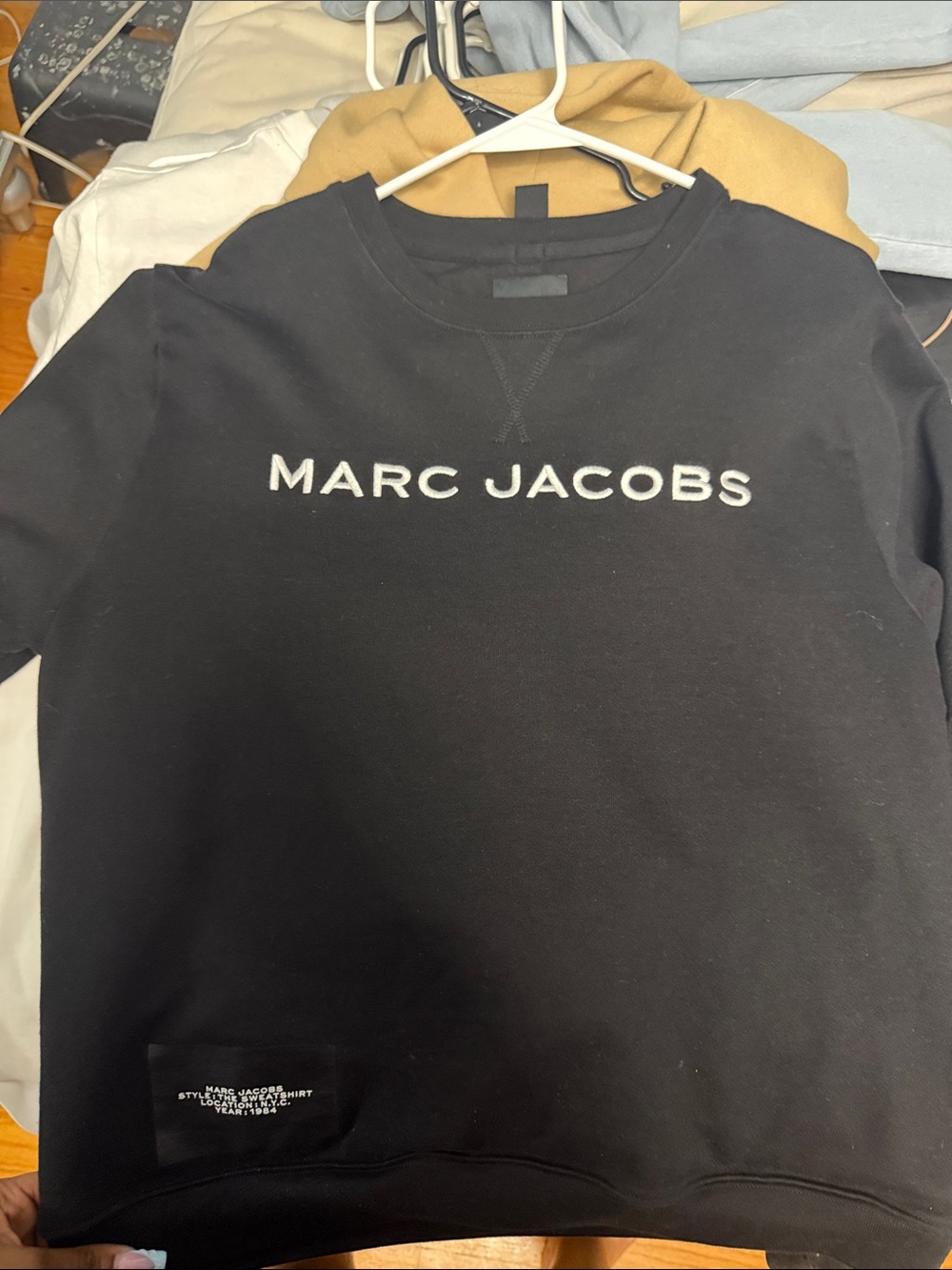 Marc Jacobs Black Crewneck Sweater with White Logo